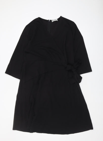 Grace Karin Women's Black XL Wrap Dress V-Neck Elegant