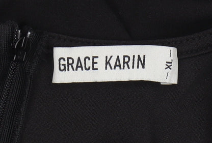 Grace Karin Women's Black XL Wrap Dress V-Neck Elegant