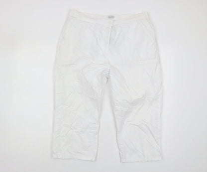 Womens UK Size 16 Marks and Spencer Relaxed Fit  White Trousers