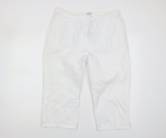 Womens UK Size 16 Marks and Spencer Relaxed Fit  White Trousers