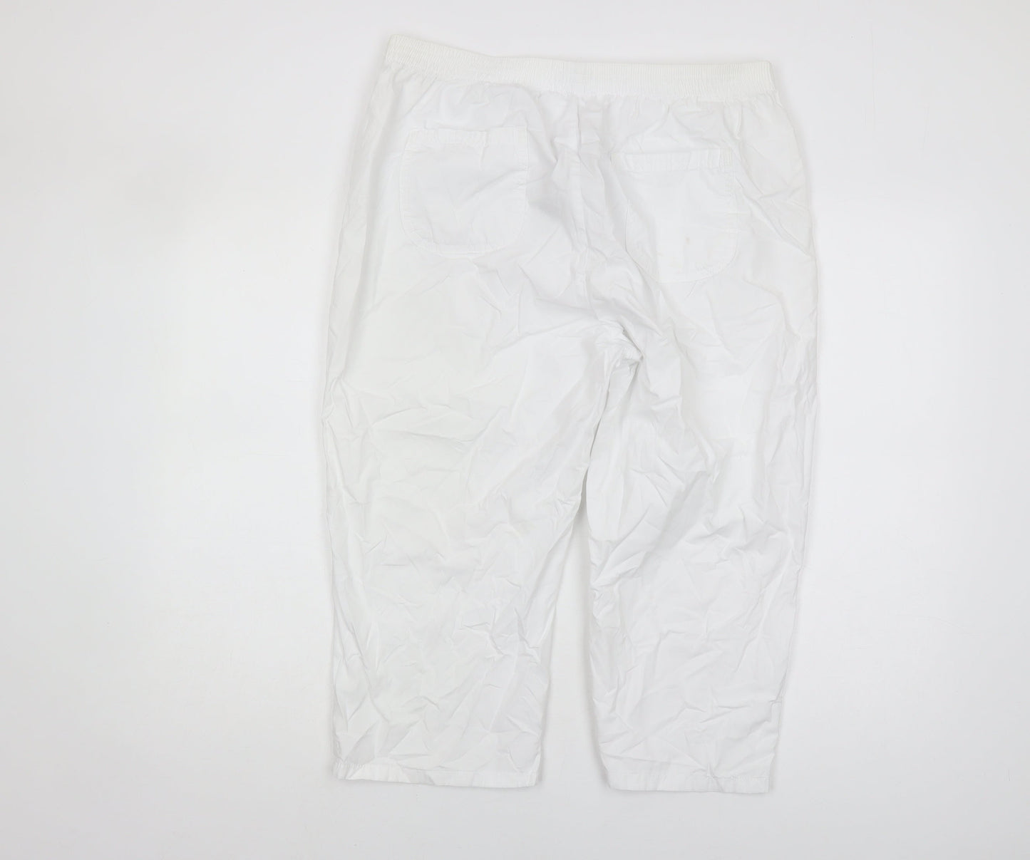 Womens UK Size 16 Marks and Spencer Relaxed Fit  White Trousers