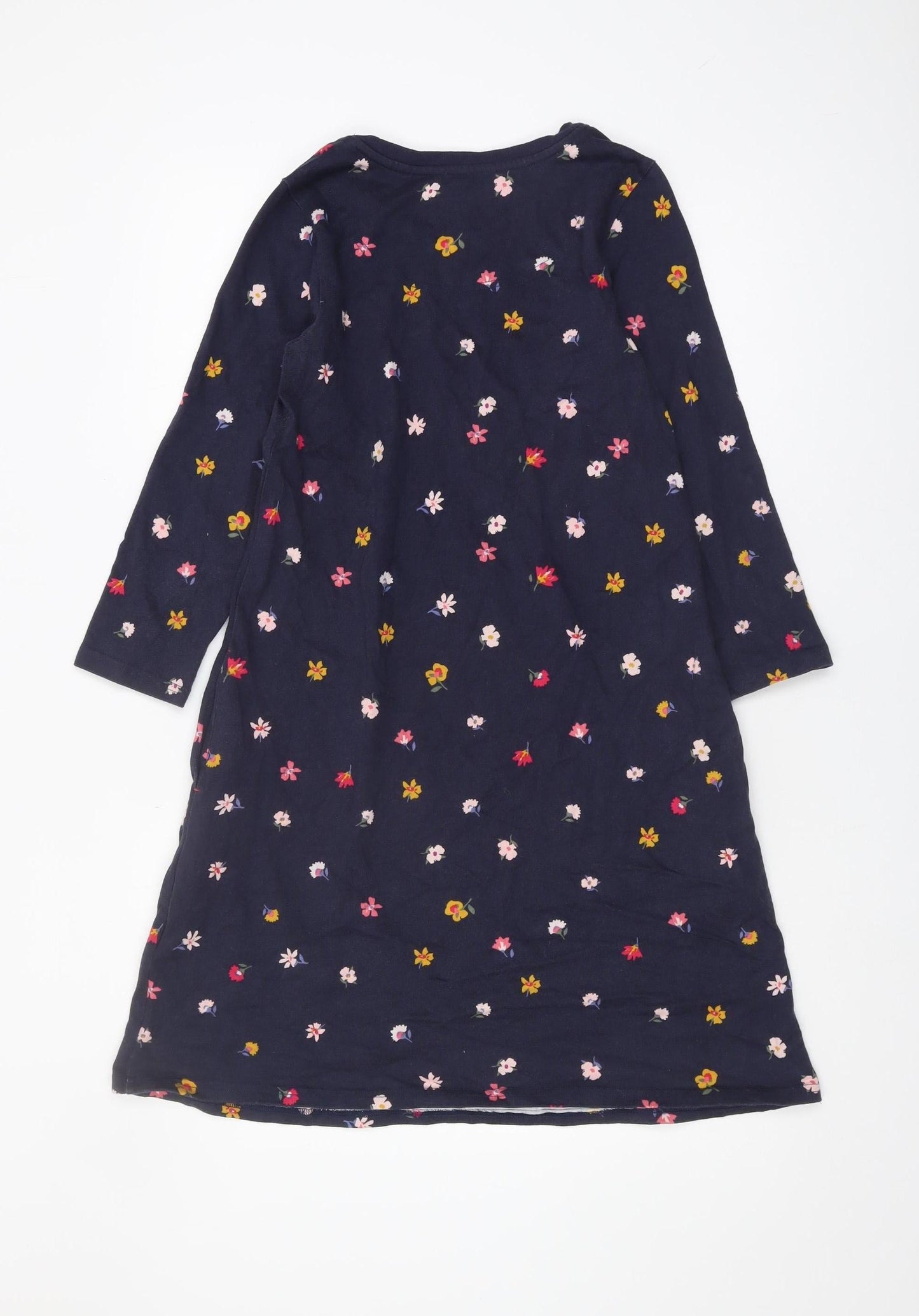 Joules Women's Blue Floral Cotton Dress, Size 8