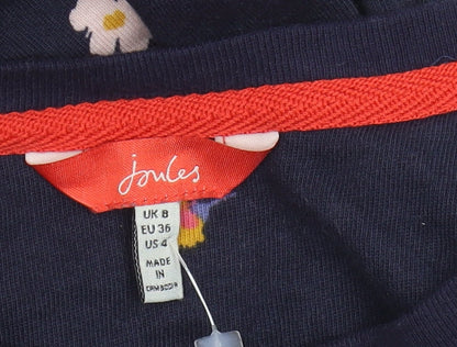 Joules Women's Blue Floral Cotton Dress, Size 8
