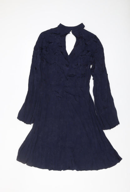 Marks and Spencer Women's Blue V-Neck Dress Size 8