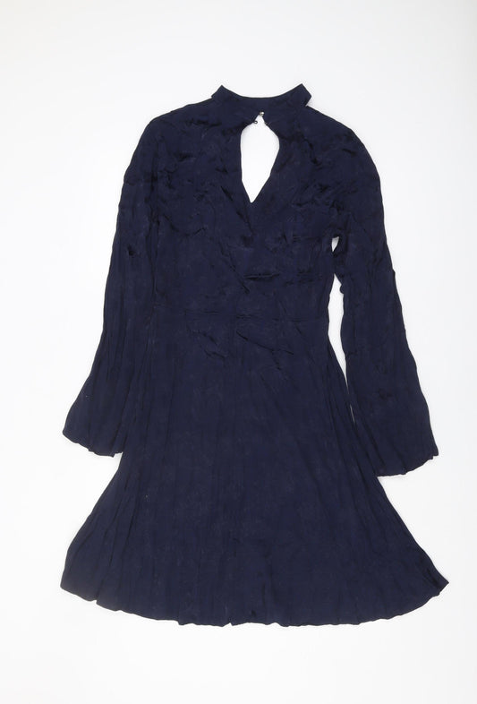 Marks and Spencer Women's Blue V-Neck Dress Size 8