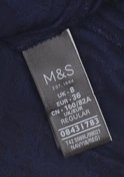 Marks and Spencer Women's Blue V-Neck Dress Size 8