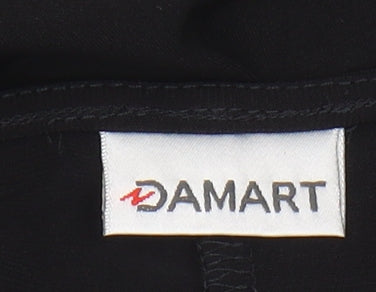 Damart Women's Black Shift Dress Size 16 with Ruched Detail
