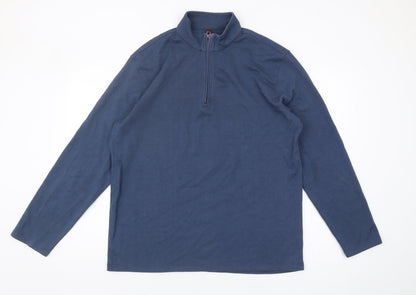 JACHS New York Men's Blue 1/4 Zip Sweatshirt L