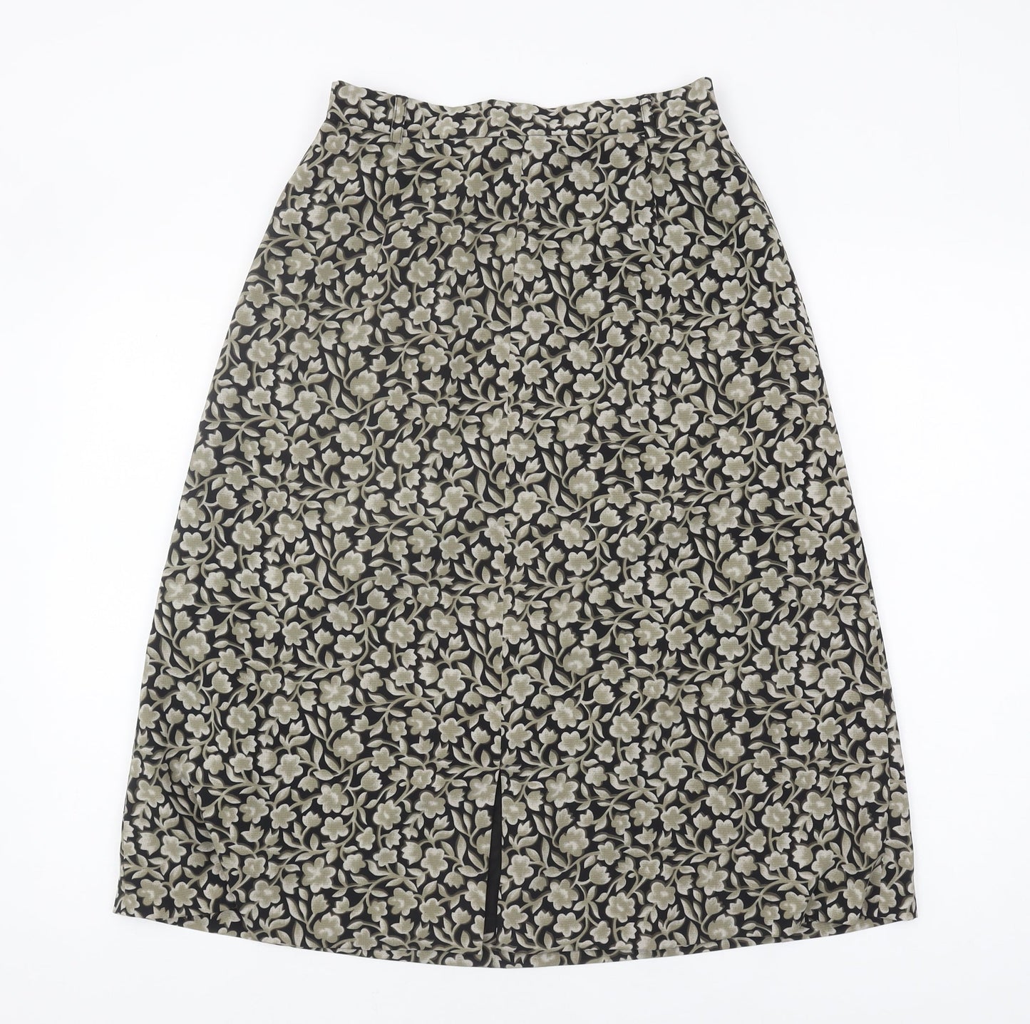 Viyella Women's Black Floral Midi Skirt, Size 10
