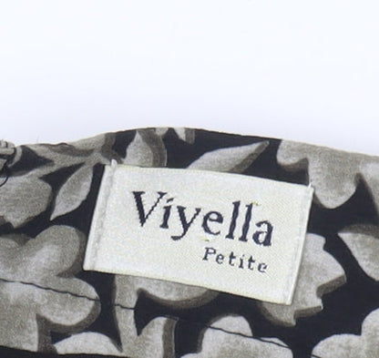 Viyella Women's Black Floral Midi Skirt, Size 10