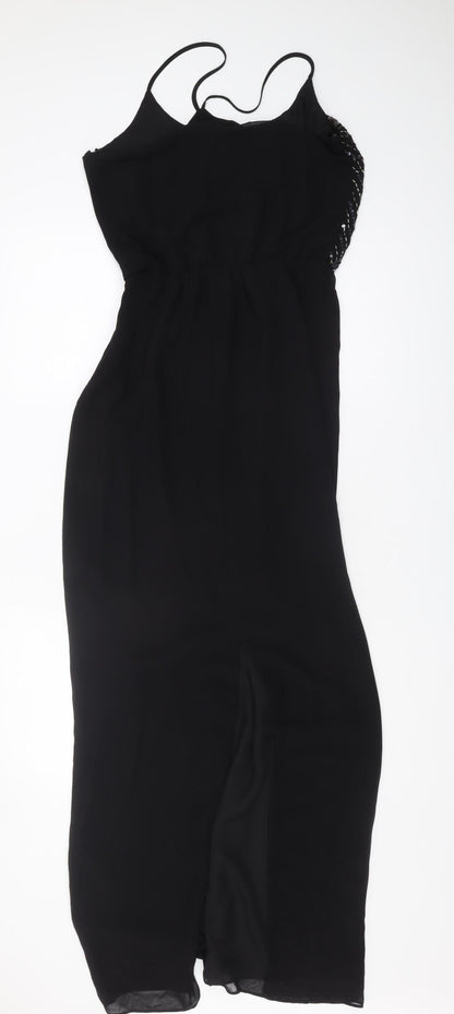 Coast Women's Black Sequin Slip Dress Size 10