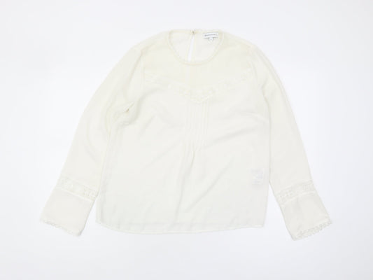Womens UK Size 10 Warehouse White Tunic Blouse