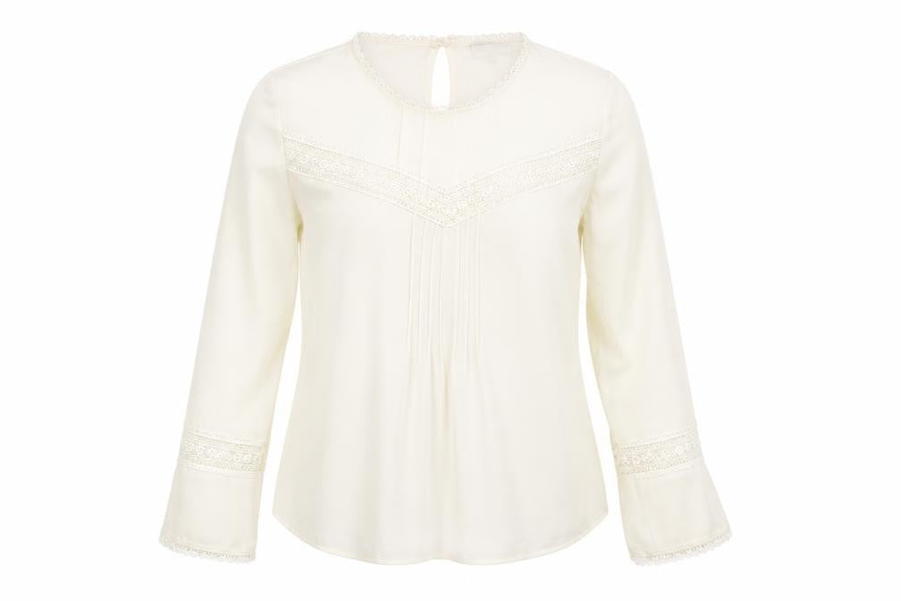 Womens UK Size 10 Warehouse White Tunic Blouse