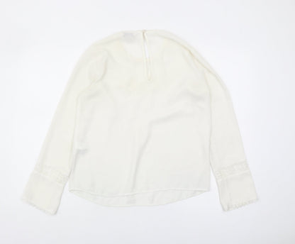 Womens UK Size 10 Warehouse White Tunic Blouse