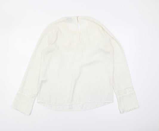 Womens UK Size 10 Warehouse White Tunic Blouse