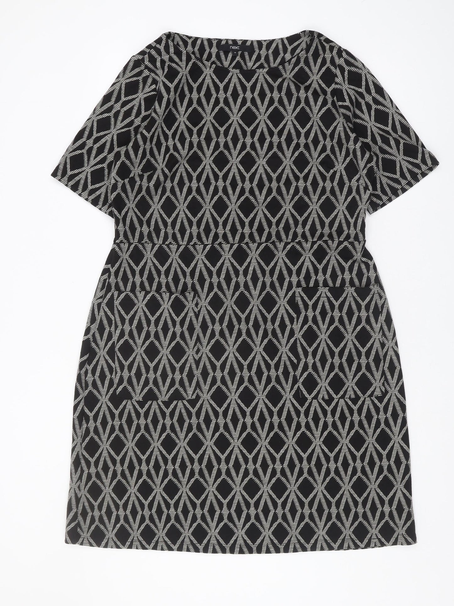 Next Women's Size 18 Black Geometric Shift Dress