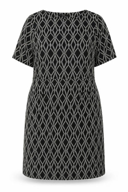 Next Women's Size 18 Black Geometric Shift Dress