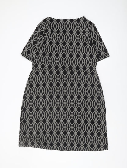Next Women's Size 18 Black Geometric Shift Dress