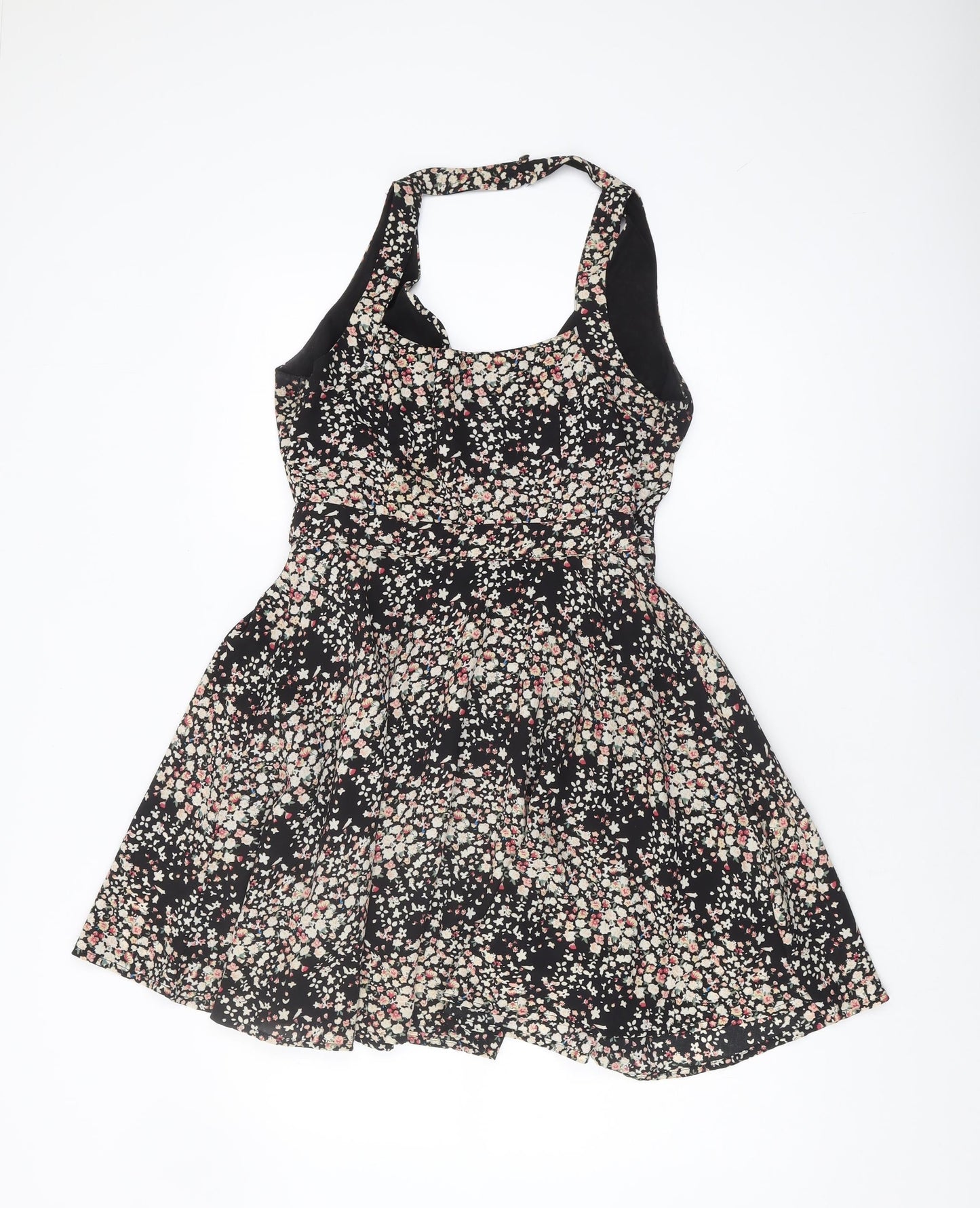 OVS Women's Black Floral Wrap Dress M