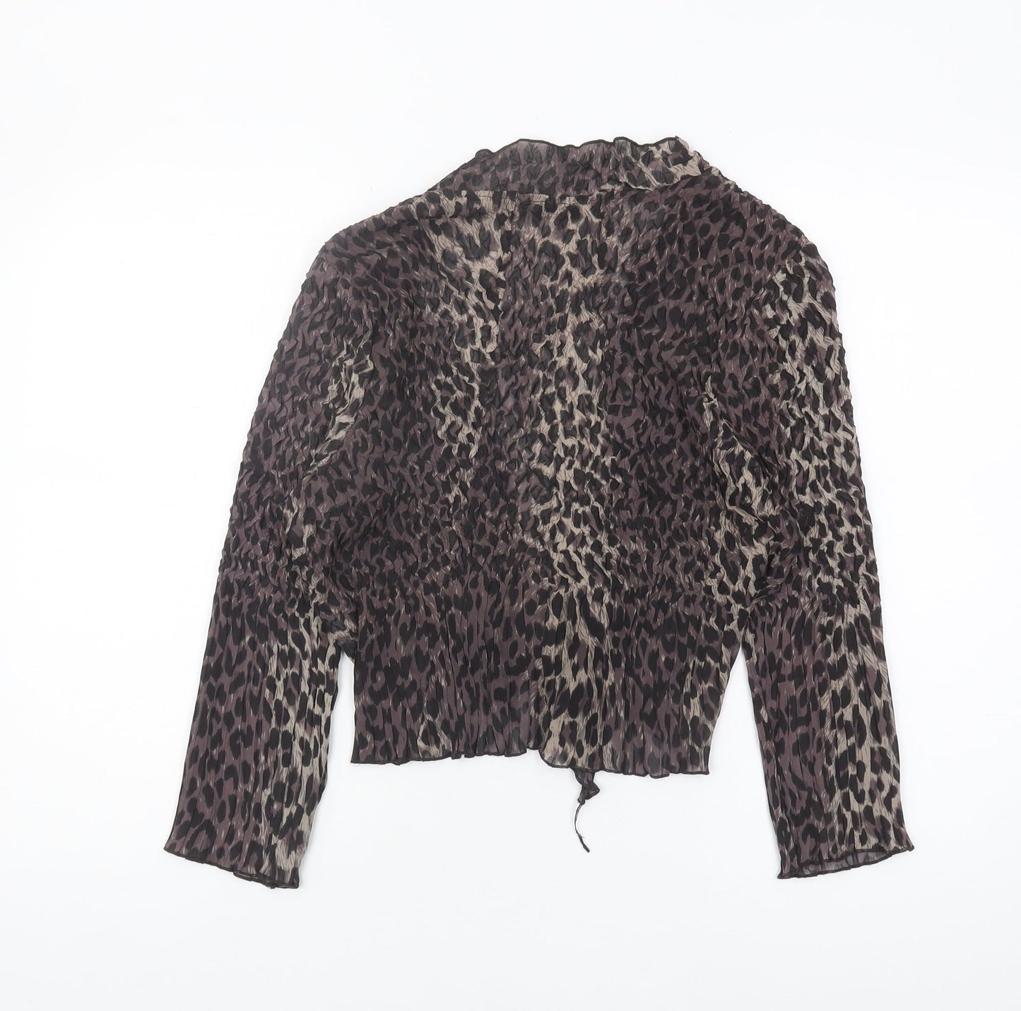 East Women's Multicoloured Animal Print Wrap Blouse - Size 16