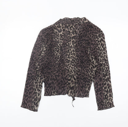 East Women's Multicoloured Animal Print Wrap Blouse - Size 16
