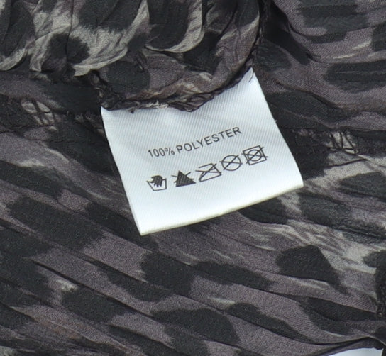 East Women's Multicoloured Animal Print Wrap Blouse - Size 16