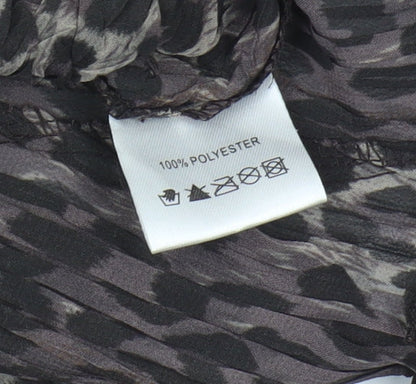 East Women's Multicoloured Animal Print Wrap Blouse - Size 16