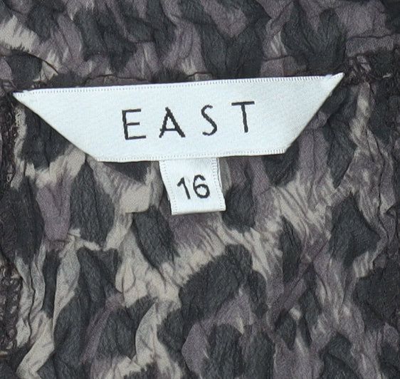 East Women's Multicoloured Animal Print Wrap Blouse - Size 16