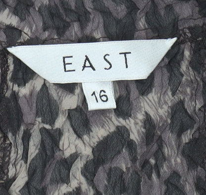 East Women's Multicoloured Animal Print Wrap Blouse - Size 16