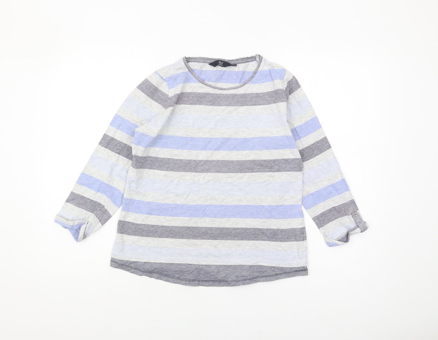 Womens UK Size S ISLE Essentials Multicoloured Basic T-Shirt