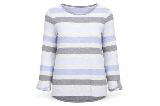 Womens UK Size S ISLE Essentials Multicoloured Basic T-Shirt
