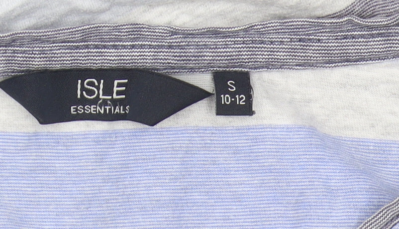 Womens UK Size S ISLE Essentials Multicoloured Basic T-Shirt
