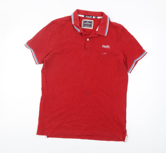 Superdry Men's Red Polo Shirt XL Short Sleeve