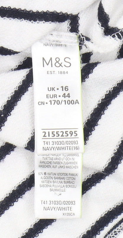 Marks and Spencer Women's Striped T-Shirt, Size 16