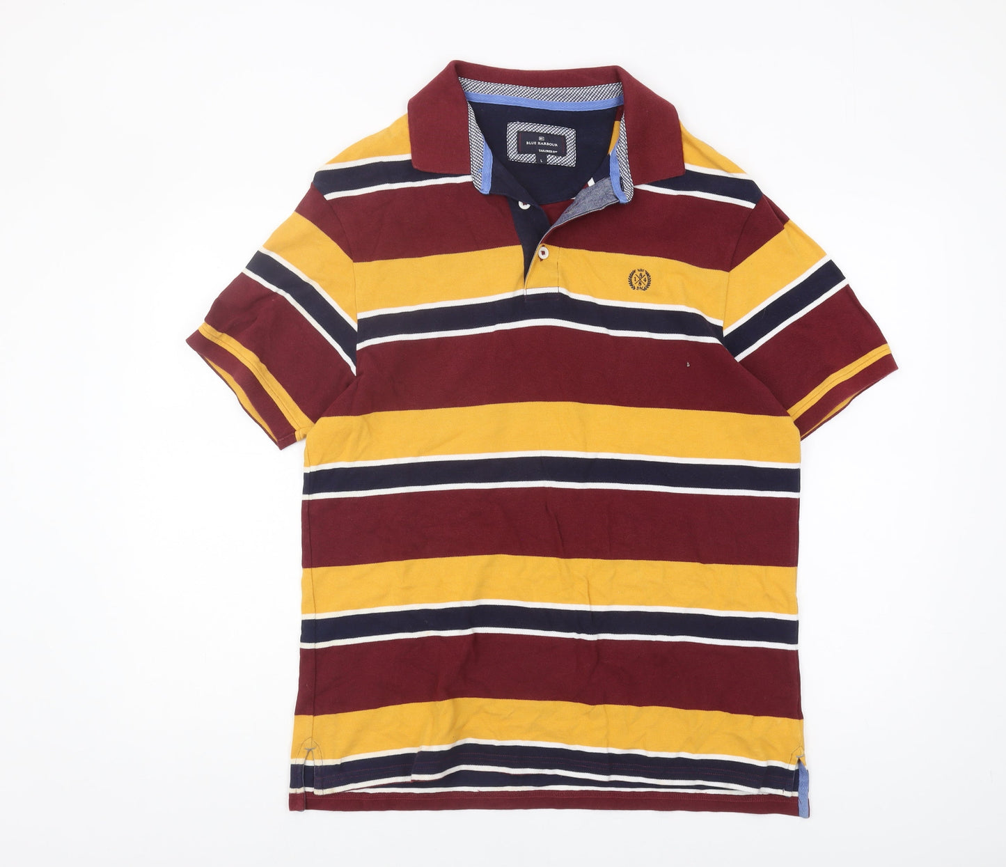 Marks and Spencer Men's Striped Polo, L, Multicoloured