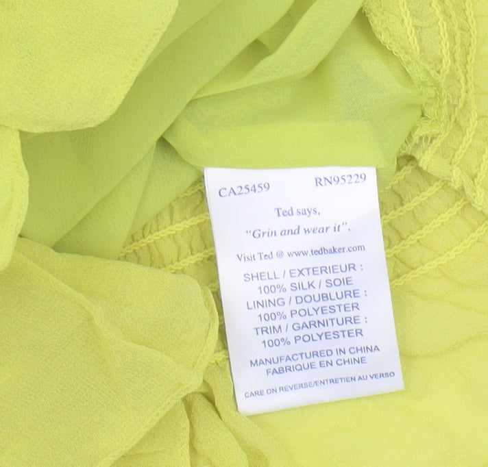 Womens UK Size 10 Ted Baker Green Basic Blouse