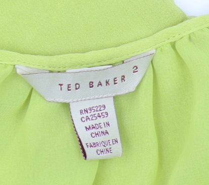 Womens UK Size 10 Ted Baker Green Basic Blouse