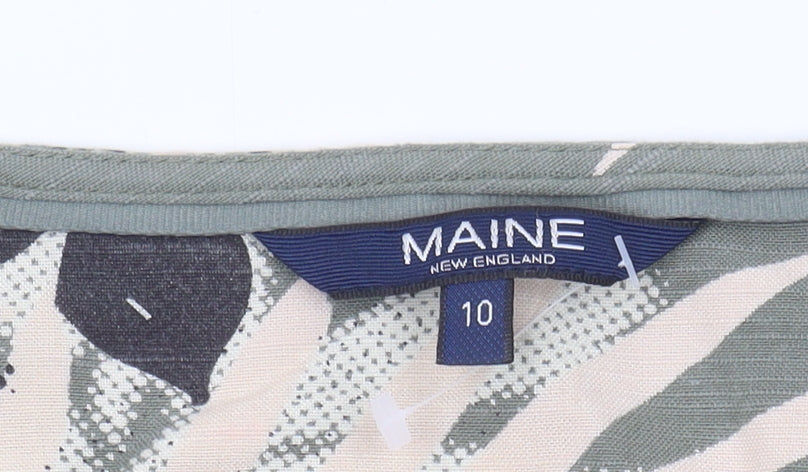 Maine New England Women's Green Floral Sleeveless Dress