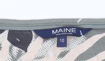 Maine New England Women's Green Floral Sleeveless Dress