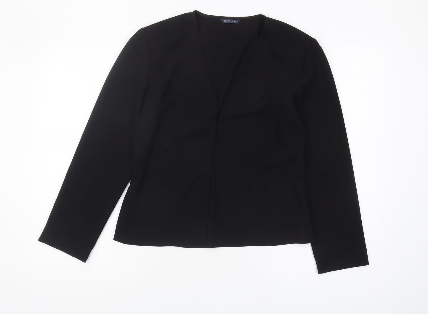 Womens UK Size 10 Debenhams Black Basic Blouse