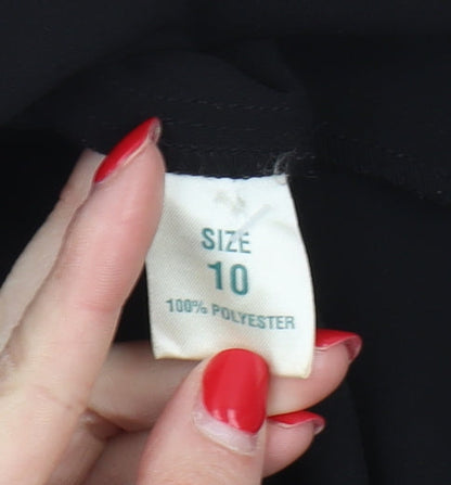 Womens UK Size 10 Debenhams Black Basic Blouse