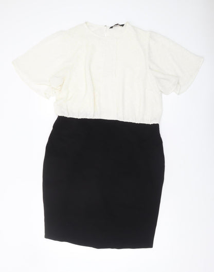 Next Women's Black Ivory Shift Dress - Size 16
