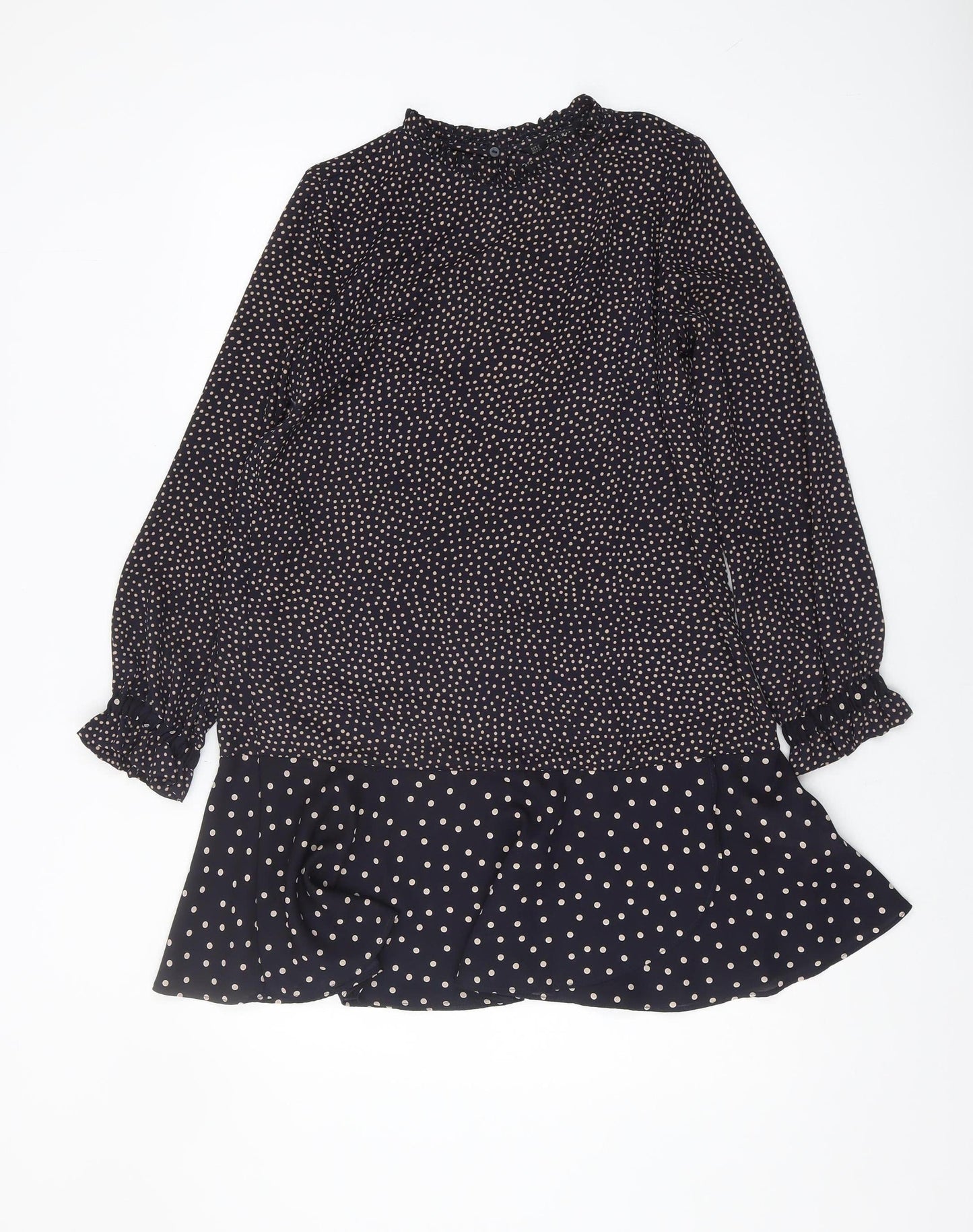 Womens UK Size S Zara Black Tunic Blouse