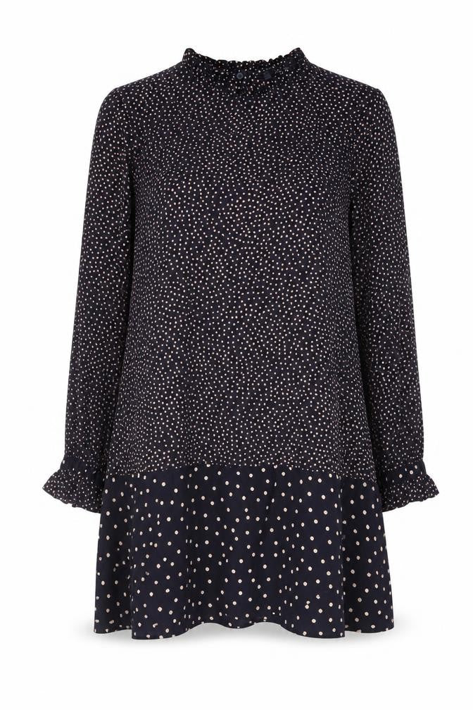 Womens UK Size S Zara Black Tunic Blouse