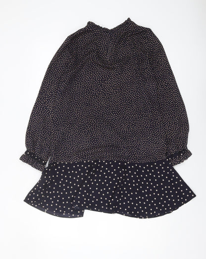 Womens UK Size S Zara Black Tunic Blouse