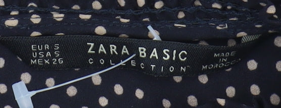 Womens UK Size S Zara Black Tunic Blouse