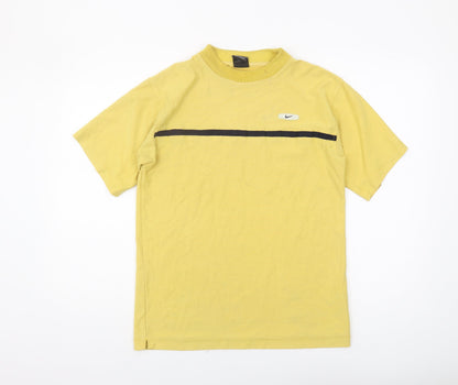 Nike Men's Yellow XL T-Shirt, Short Sleeve, Logo Accent