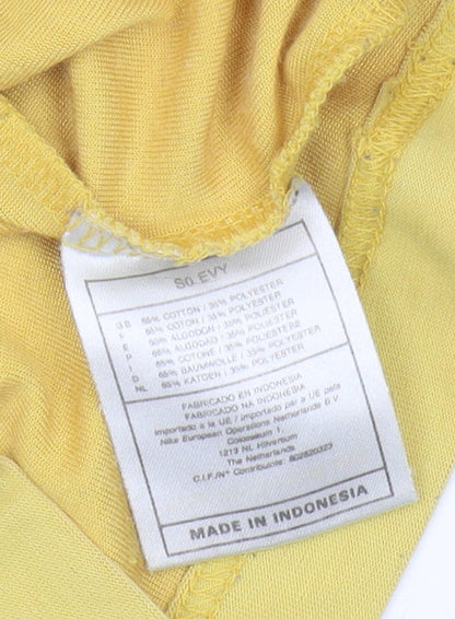 Nike Men's Yellow XL T-Shirt, Short Sleeve, Logo Accent