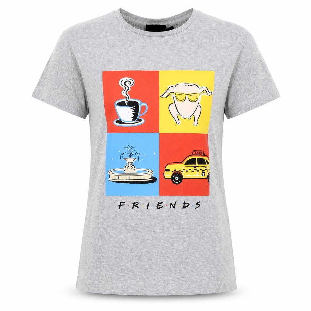 Front view of Friends unisex grey t-shirt s - comedy tv show