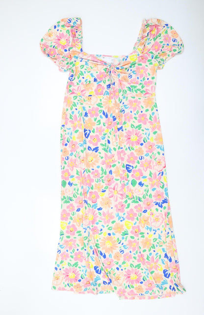 ASOS Design Women's Multicoloured Floral A-Line Dress